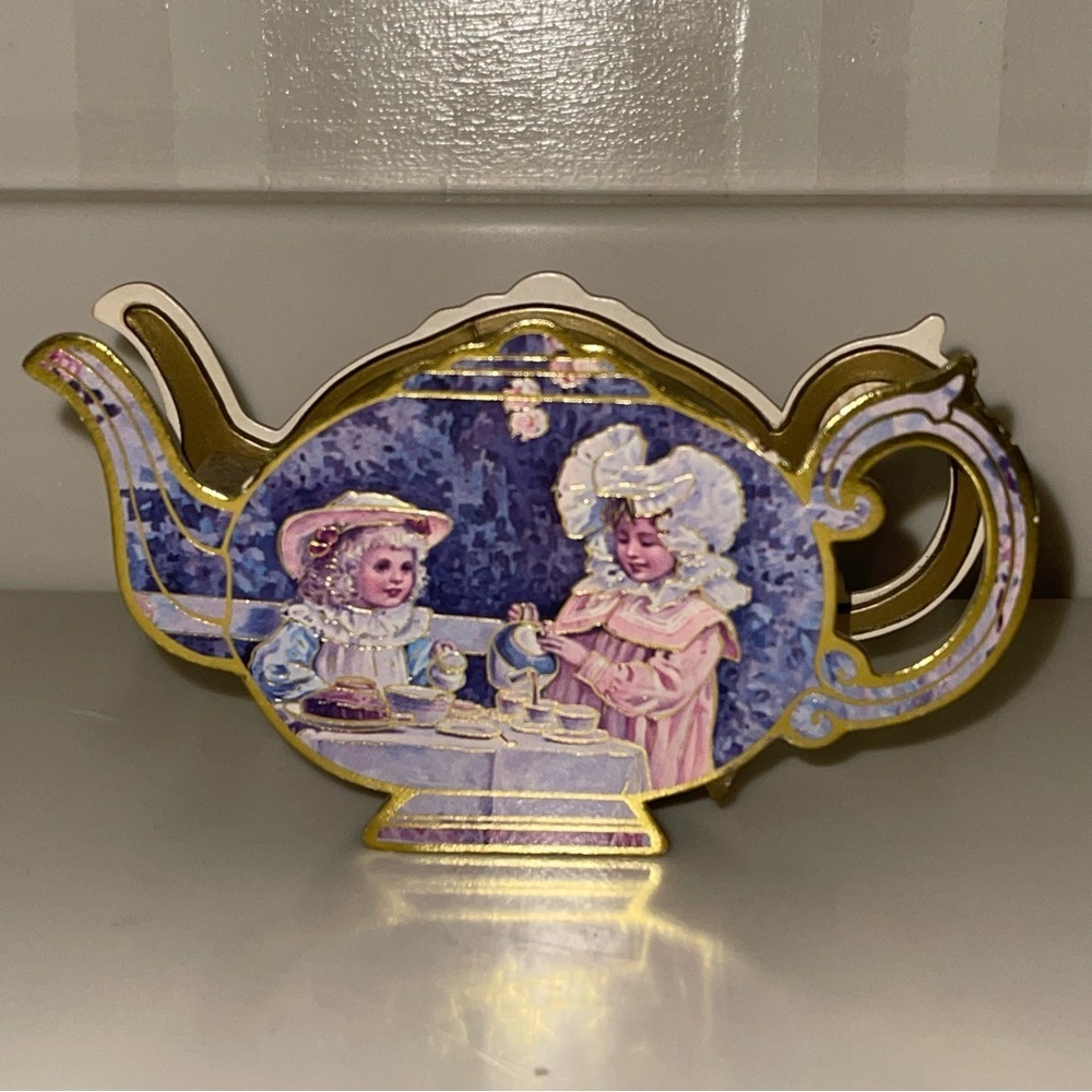 Vintage Miniature Tea Set by B. Shackman 1983 Gold Plastic Doll Size
